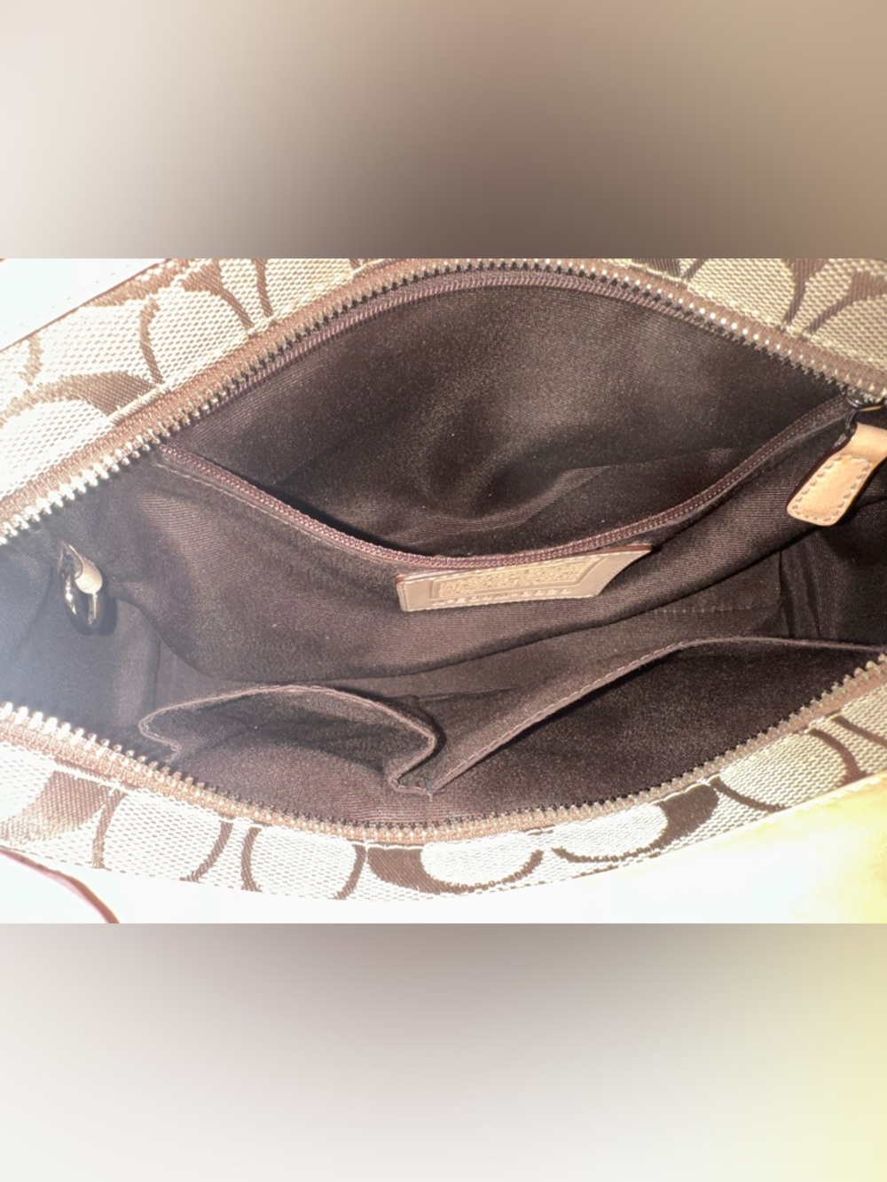 Vintage Y2K COACH 6828 Khaki Signature Mini Satchel Tan Tassel - Picture 4 of 8